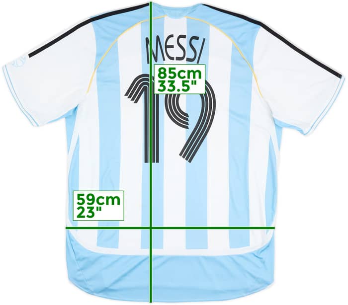 2005-07 Argentina Home Shirt Messi #19 - 6/10 - (XL)