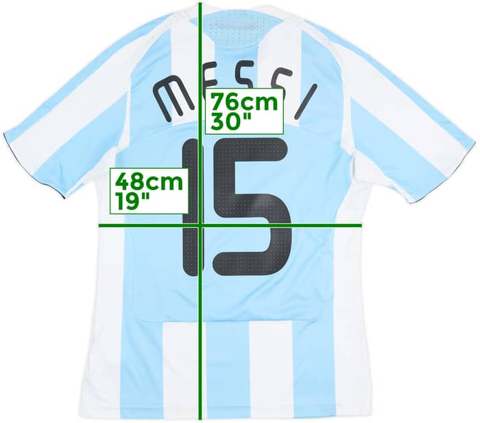 2007-09 Argentina Home Shirt Messi #15 - 6/10 - (M)