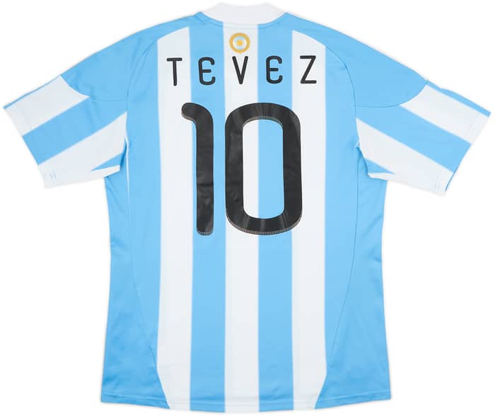 2010-11 Argentina Home Shirt Tevez #10 - 9/10 - (M)