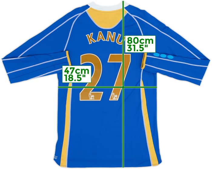 2007-08 Portsmouth Home L/S Shirt Kanu #27 - 10/10 - (M)