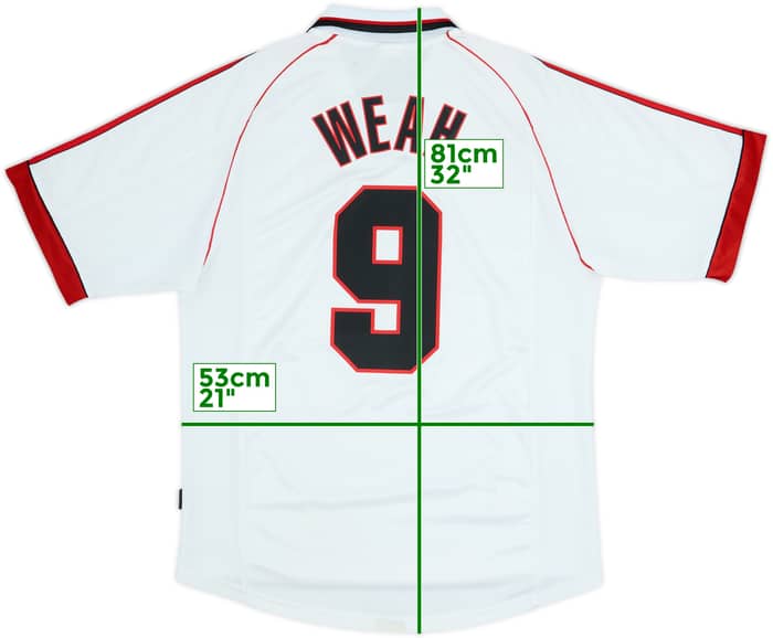 1998-99 AC Milan Away Shirt Weah #9 - 6/10 - (L)