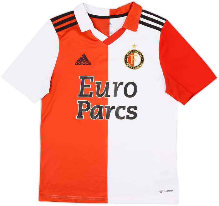 2022-23 Feyenoord Home Shirt - 7/10 - (L.Boys)