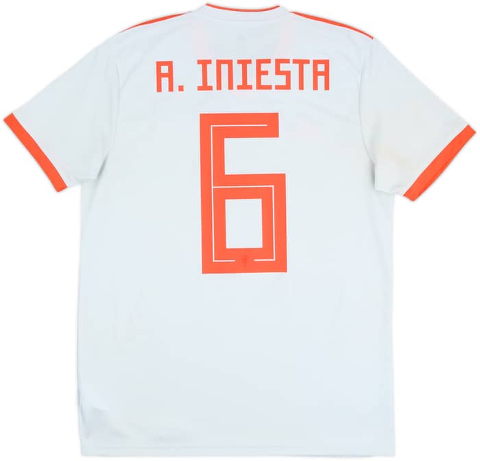 2018-19 Spain Away Shirt A.Iniesta #6 - 6/10 - (M)