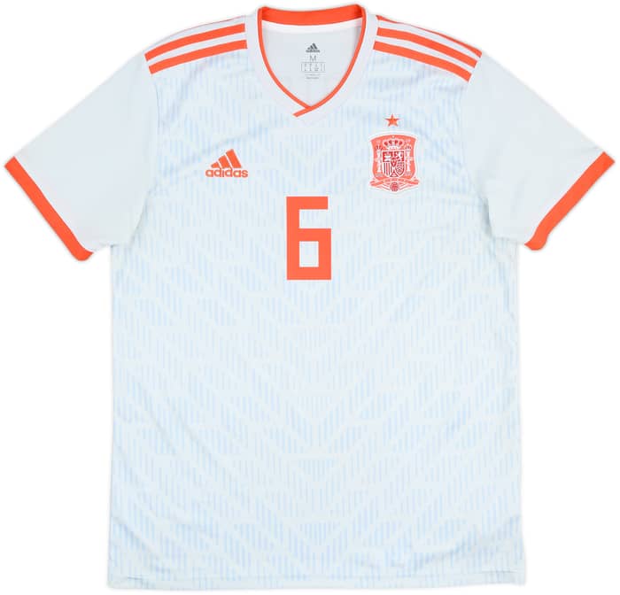 2018-19 Spain Away Shirt A.Iniesta #6 - 6/10 - (M)
