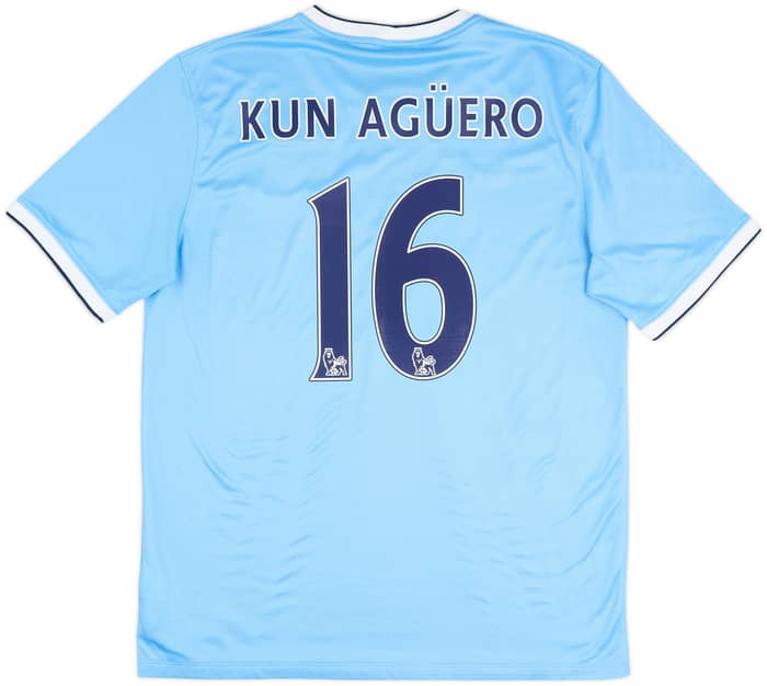 2013-14 Manchester City Home Shirt Kun Aguero #16 - 8/10 - (L)
