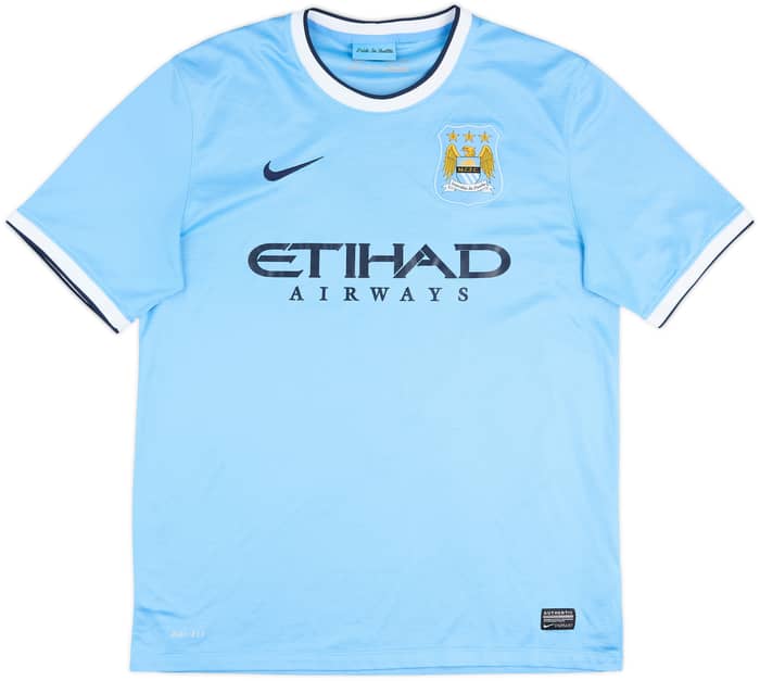 2013-14 Manchester City Home Shirt Kun Aguero #16 - 8/10 - (L)