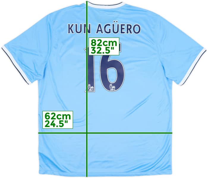 2013-14 Manchester City Home Shirt Kun Aguero #16 - 9/10 - (XXL)