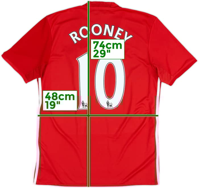 2016-17 Manchester United Home Shirt Rooney #10 - 6/10 - (M)