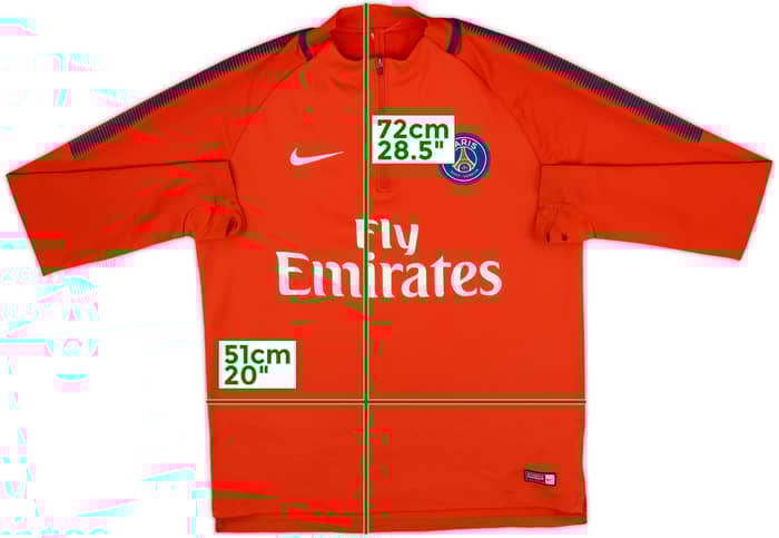 2017-18 Paris Saint-Germain Nike 1/4 Zip Drill Top - 6/10 - (L)