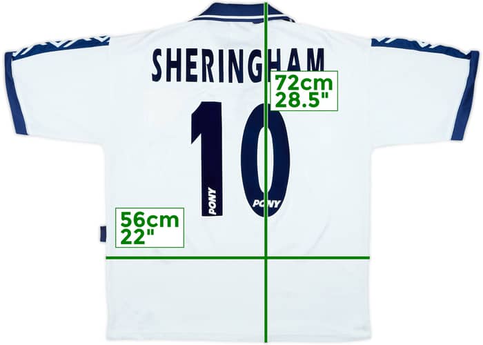 1995-97 Tottenham Home Shirt Sheringham #10 - 7/10 - (L)