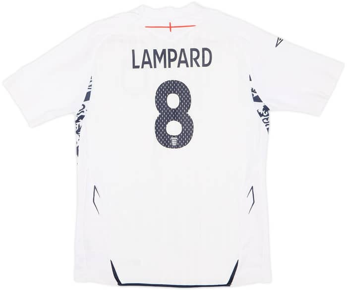 2007-09 England Home Shirt Lampard #8 - 7/10 - (XL.Boys)