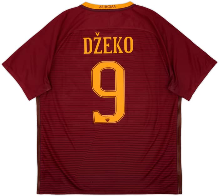 2016-17 Roma Home Shirt Dzeko #9 - 9/10 - (XL)