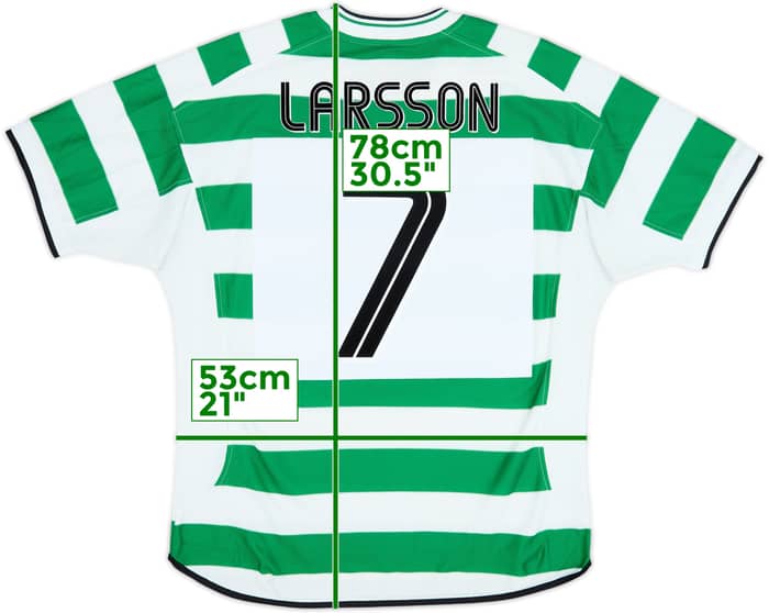 2001-03 Celtic Home Shirt Larsson #7 - 6/10 - (L)