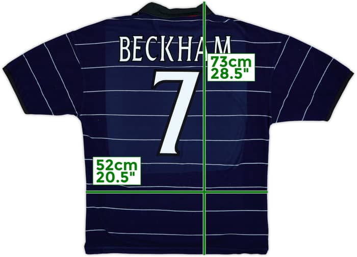 1999-00 Manchester United Away Shirt Beckham #7 - 8/10 - (M)
