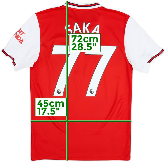 2019-20 Arsenal Home Shirt Saka #77 - 6/10 - (S)