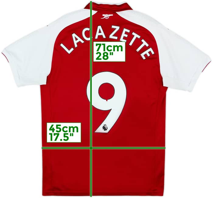 2017-18 Arsenal Home Shirt Lacazette #9 - 5/10 - (S)