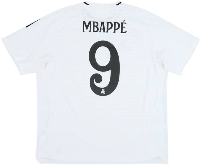 2024-25 Real Madrid Authentic Home Shirt Mbappe #9 - 7/10 - (XXL)