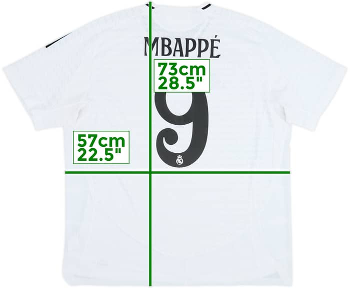 2024-25 Real Madrid Authentic Home Shirt Mbappe #9 - 7/10 - (XXL)