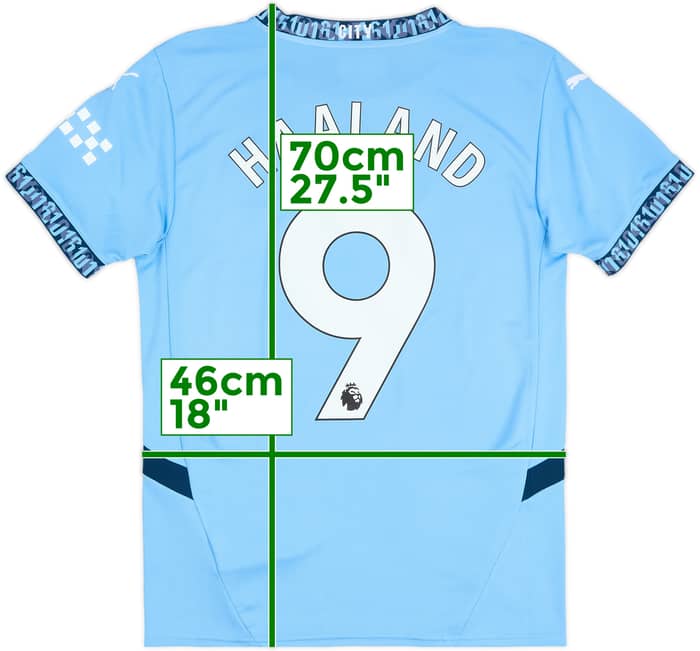 2024-25 Manchester City Home Shirt Haaland #9 - 6/10 - (S)