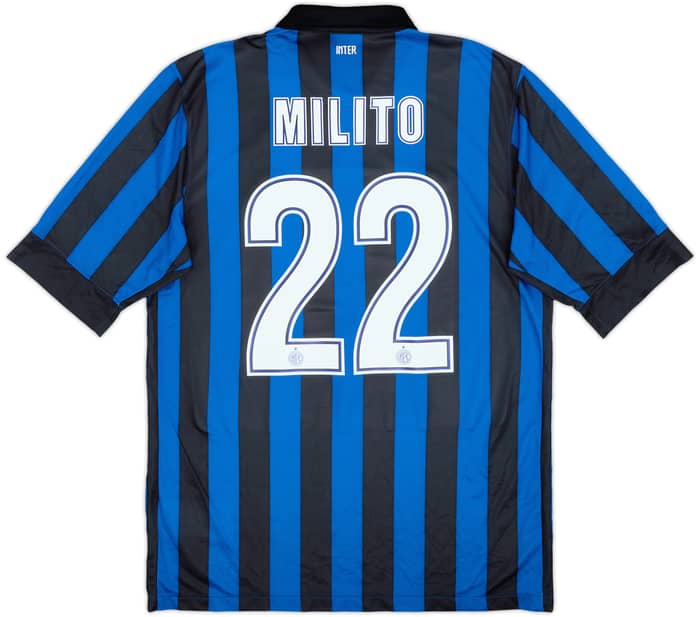 2012-13 Inter Milan Home Shirt Milito #22 - 10/10 - (M)