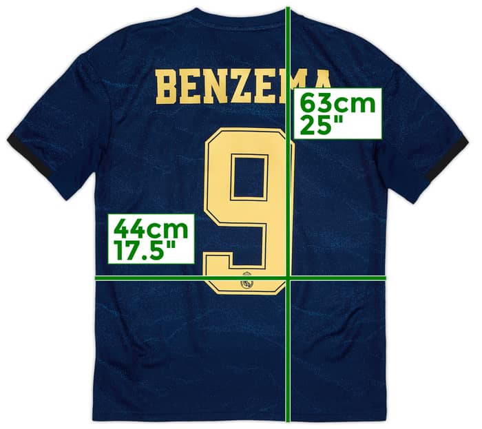 Camiseta de visitante del Real Madrid 2019-20 Benzema #9 - 8/10 - (13-14 Años)