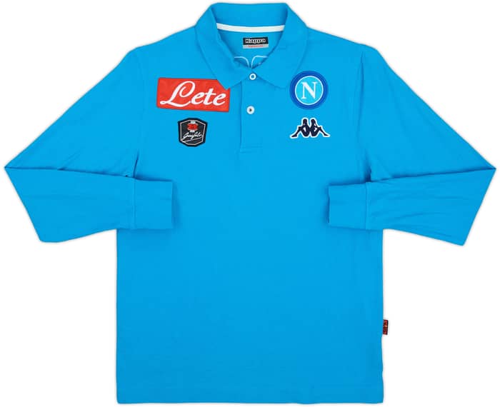2016-17 Napoli Kappa Polo L/S Shirt - 8/10 - (M)