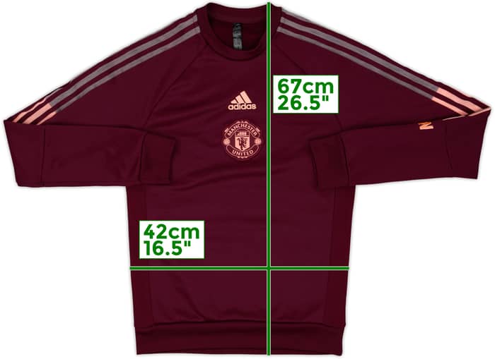 2020-21 Manchester United adidas Sweat Top - 9/10 - (XS)