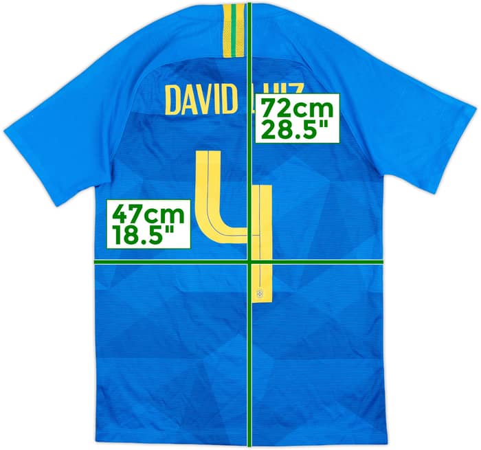 2018-19 Brazil Away Shirt David Luiz #4 - 8/10 - (S)