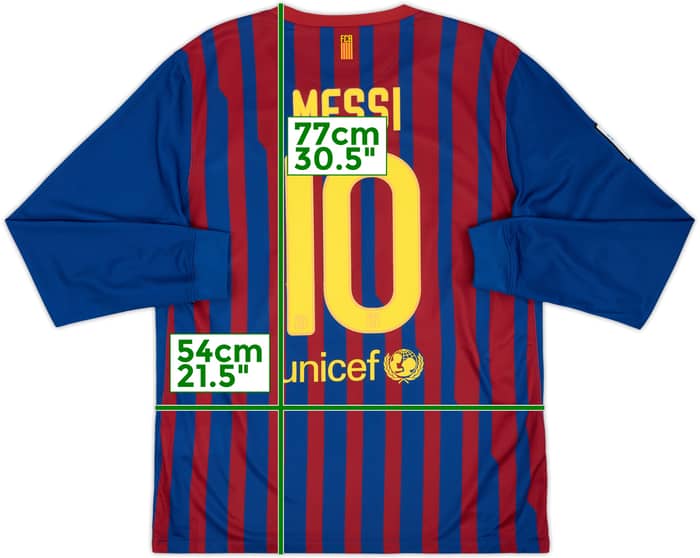 2011-12 Barcelona Home L/S Shirt Messi #10 - 8/10 - (L)