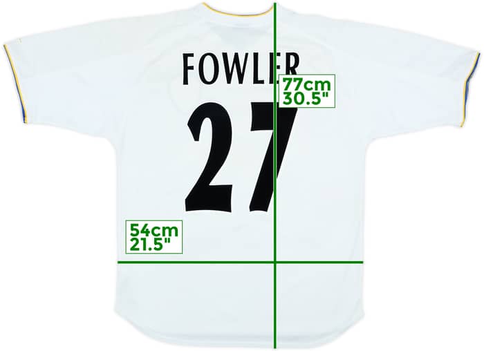 2000-02 Leeds United Home Shirt Fowler #27 - 6/10 - (M)