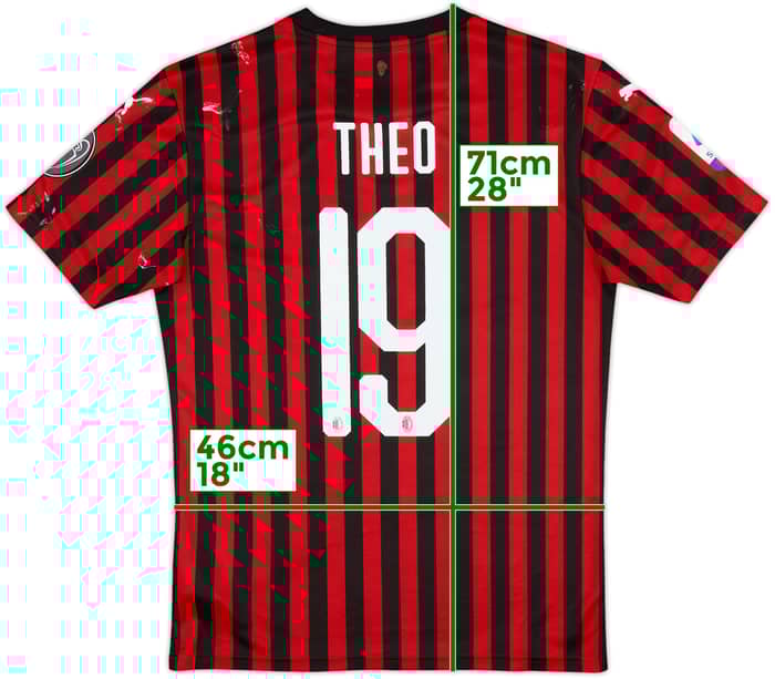2019-20 AC Milan Authentic Home Shirt Theo #19 - 3/10 - (M)