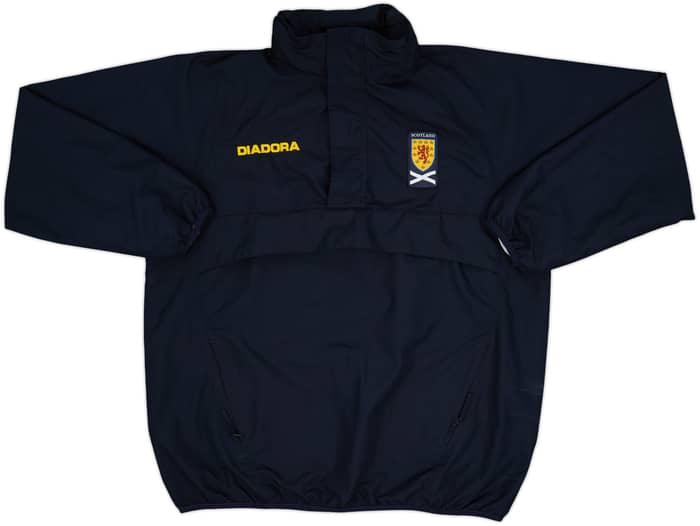 2004-05 Scotland Diadora Hooded 1/4 Zip Rain Jacket - 8/10 - (S)