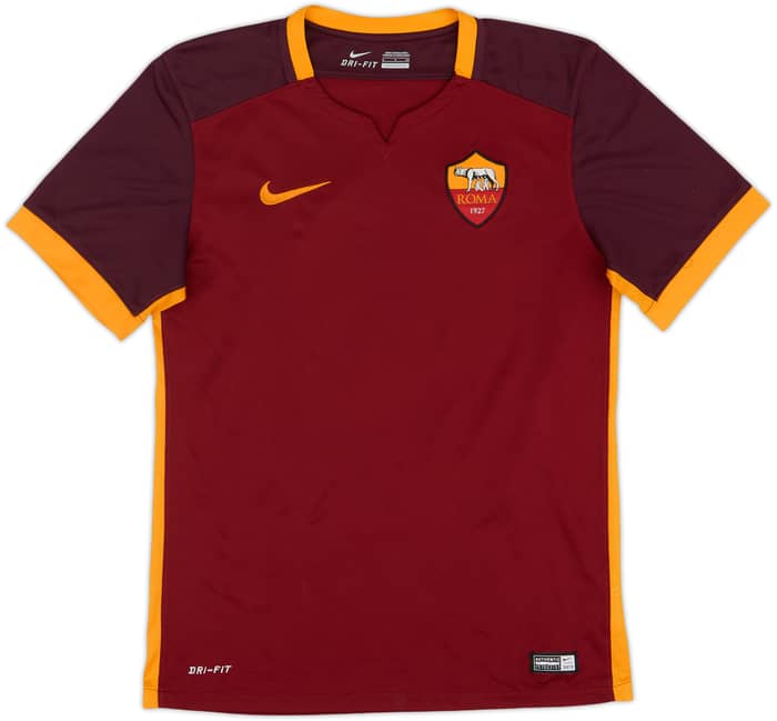 2015-16 Roma Home Shirt Dzeko #9 - 8/10 - (S)