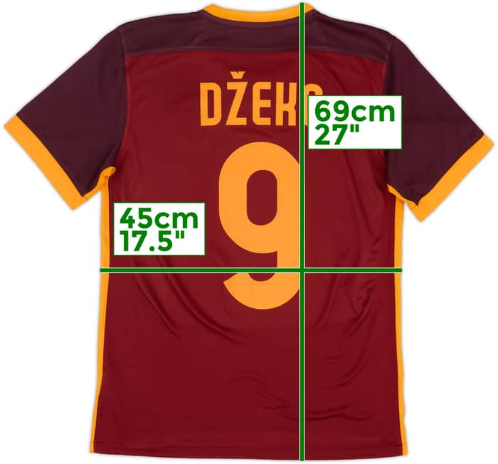 2015-16 Roma Home Shirt Dzeko #9 - 8/10 - (S)