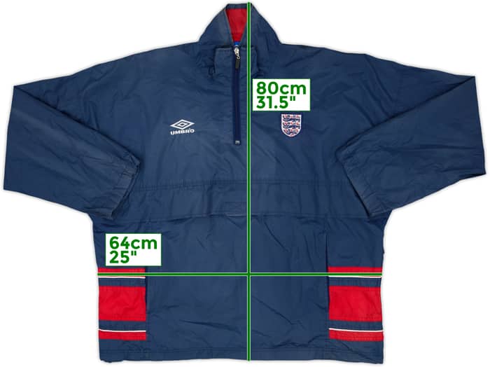 2000-02 England Umbro 1/4 Zip Rain Jacket - 7/10 - (L)