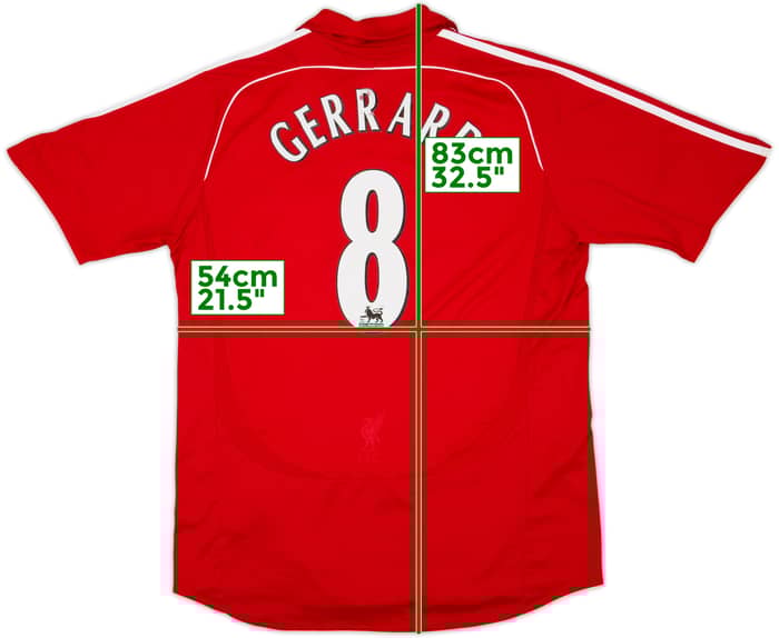 2006-08 Liverpool Home Shirt Gerrard #8 - 5/10 - (XL)