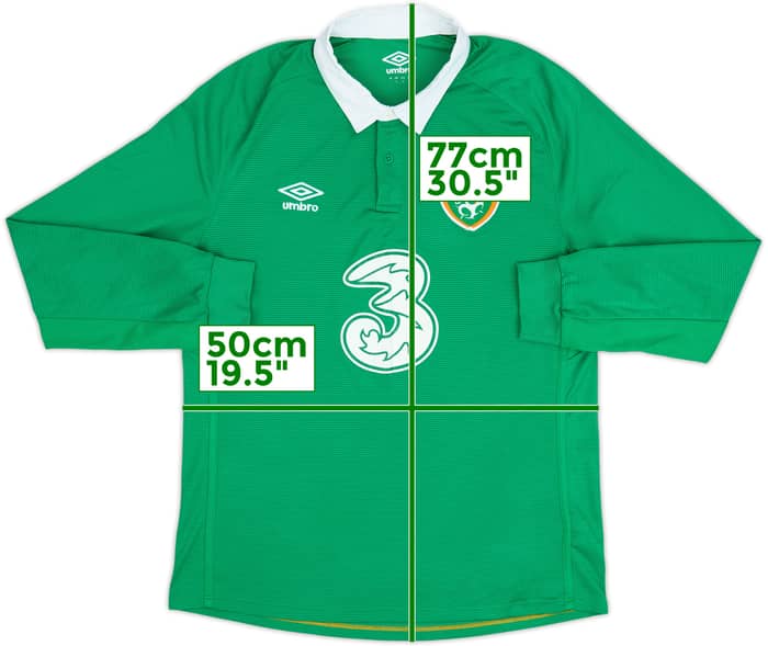 2014-16 Ireland Home L/S Shirt - 7/10 - (M)