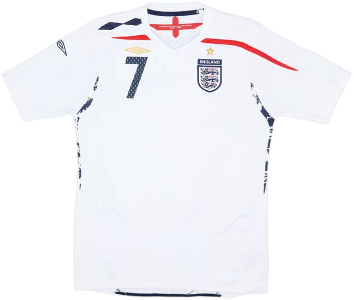 2007-09 England Home Shirt Beckham #7 - 5/10 - (XL.Boys)