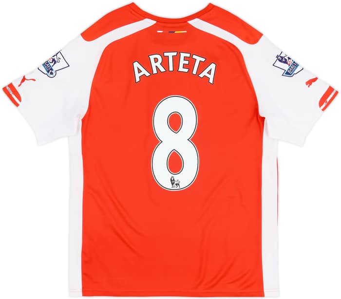 2014-15 Arsenal Home Shirt Arteta #8 - 6/10 - (M)