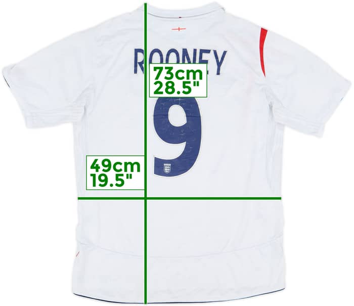 2005-07 England Home Shirt Rooney #9 - 4/10 - (L)