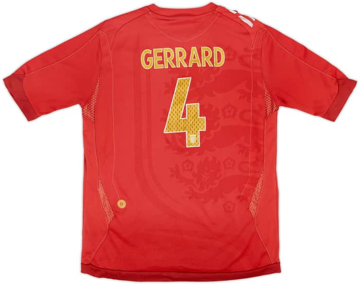 2006-08 Inglaterra Visitante Camiseta Gerrard #4 - 5/10 - (L.Boys)