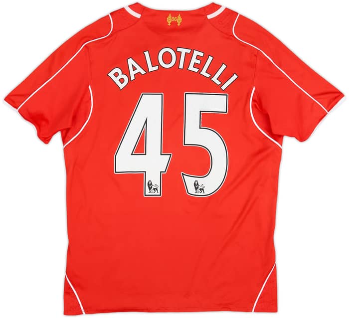 2014-15 Liverpool Home Shirt Balotelli #45 - 4/10 - (XL.Boys)
