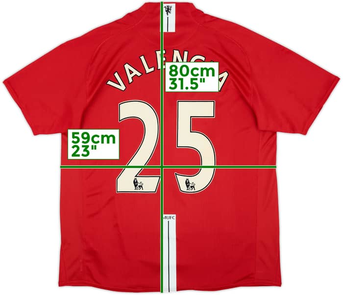 2007-09 Manchester United Home Shirt Valencia #25 - 8/10 - (XL)