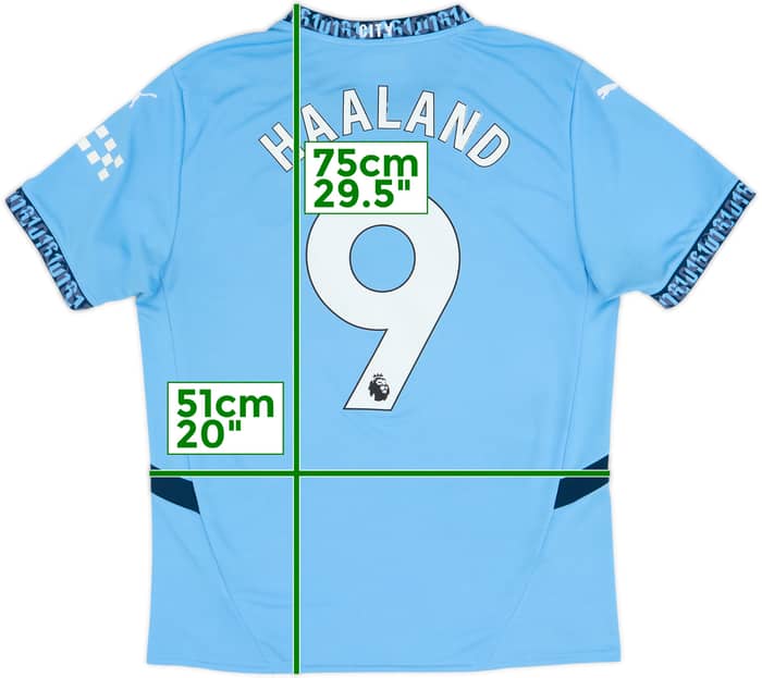 2024-25 Manchester City Home Shirt Haaland #9 - 5/10 - (L)