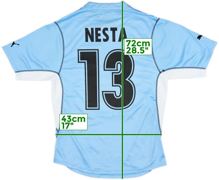 2001-02 Lazio Home Shirt Nesta #13 - 7/10 - (M)