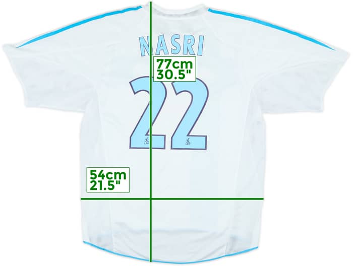 2004-05 Olympique Marseille Home Shirt Nasri #22 - 8/10 - (L)