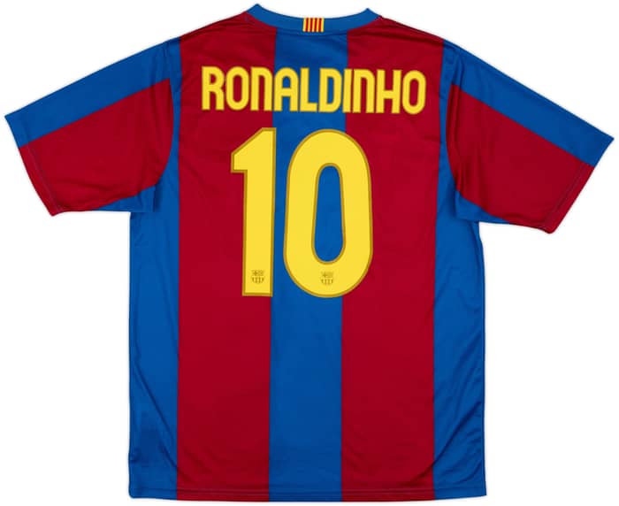 2007-08 Barcelona Basic Home Shirt Ronaldinho #10 - 10/10 - (M)