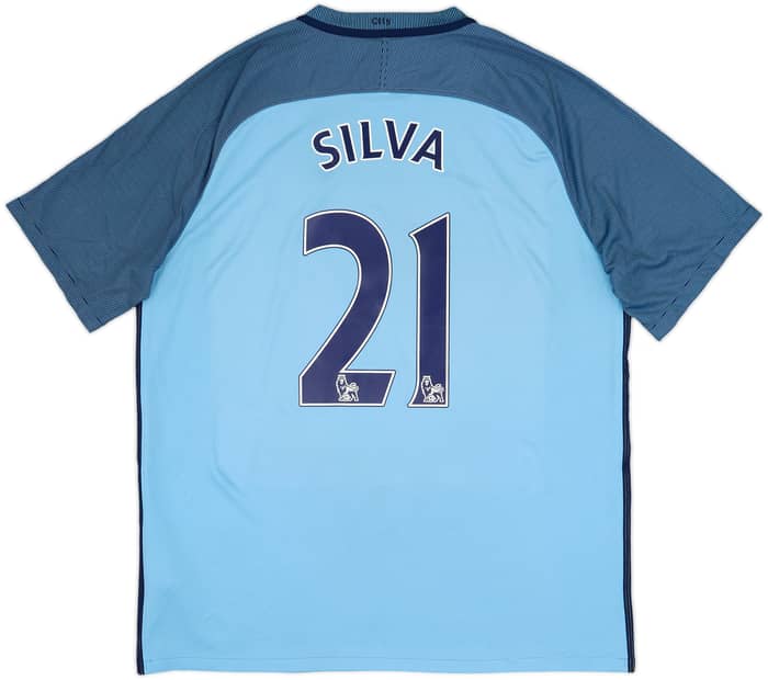 2016-17 Manchester City Home Shirt Silva #21 - 6/10 - (XL)