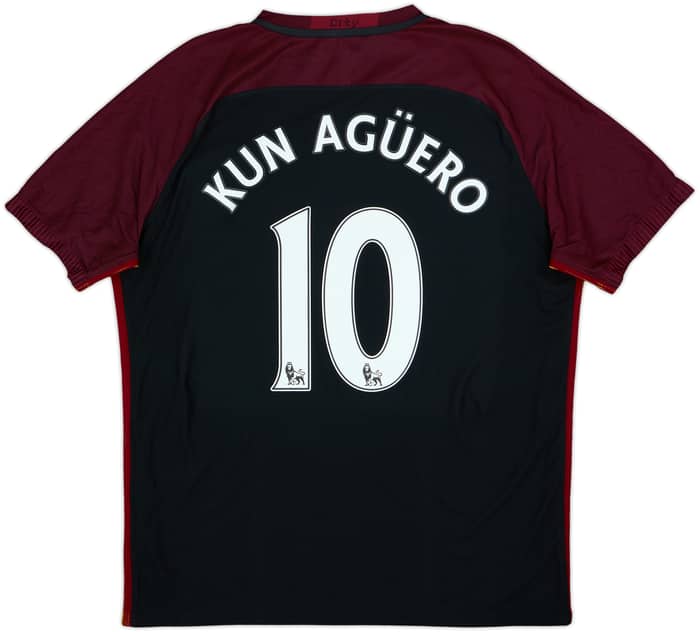 2016-17 Manchester City Authentic Away Shirt Kun Aguero #10 - 8/10 - (XL)