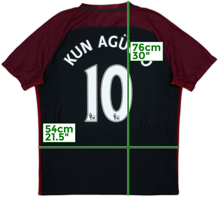 2016-17 Manchester City Authentic Away Shirt Kun Aguero #10 - 8/10 - (XL)